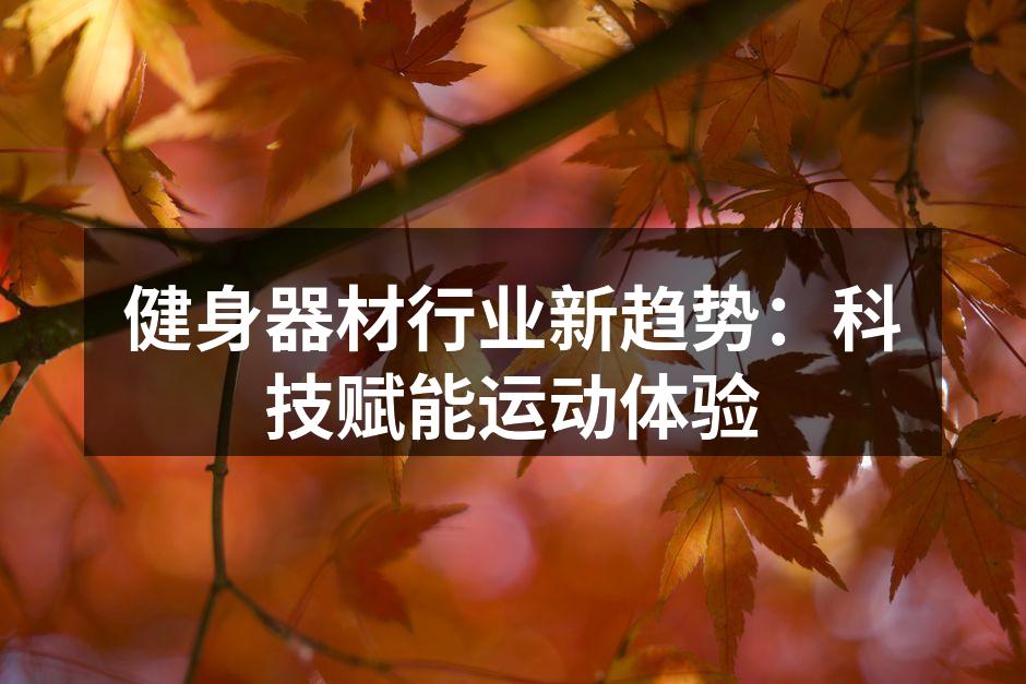 智能健身器材提升运动体验